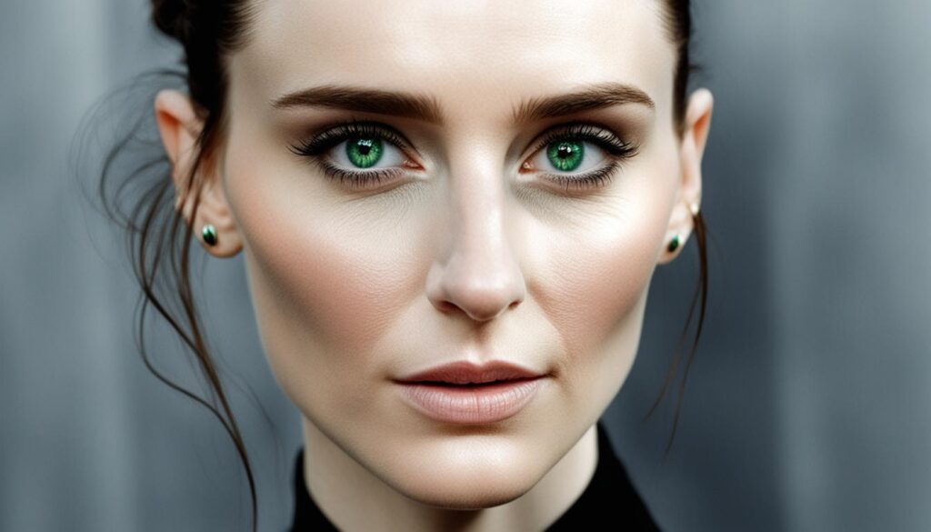 Rooney Mara with piercing green eyes